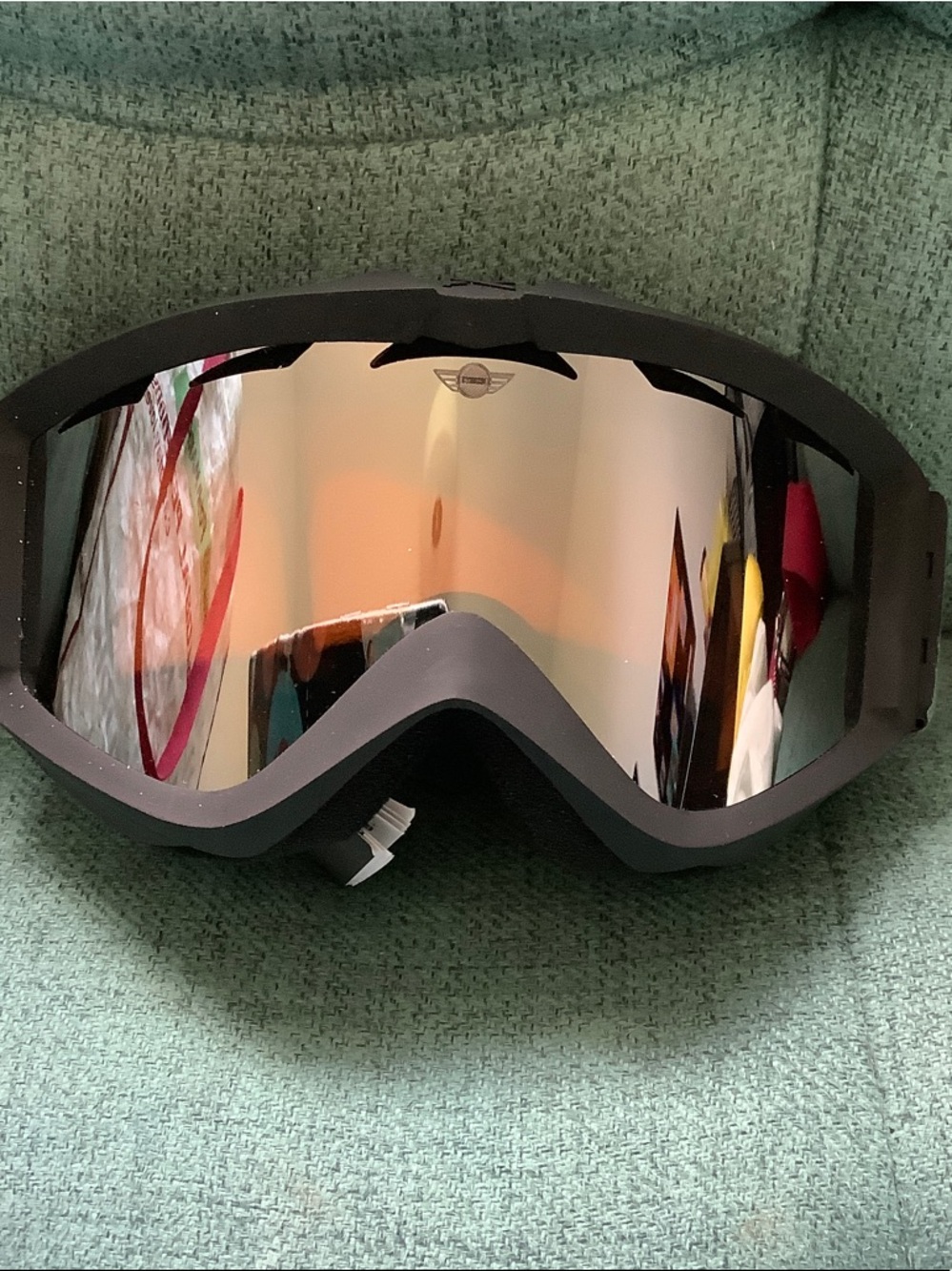 Men's Anon Black Snow Goggles with Mirrored Lens
